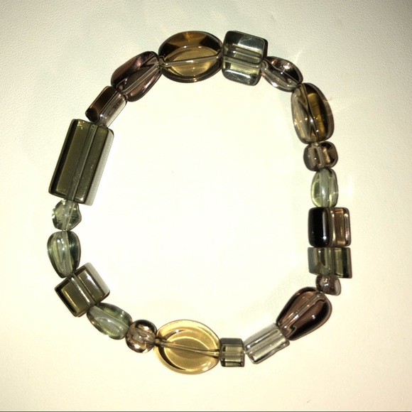 Greens and Brown Glass Necklace and Earring Set - Picture 7 of 8